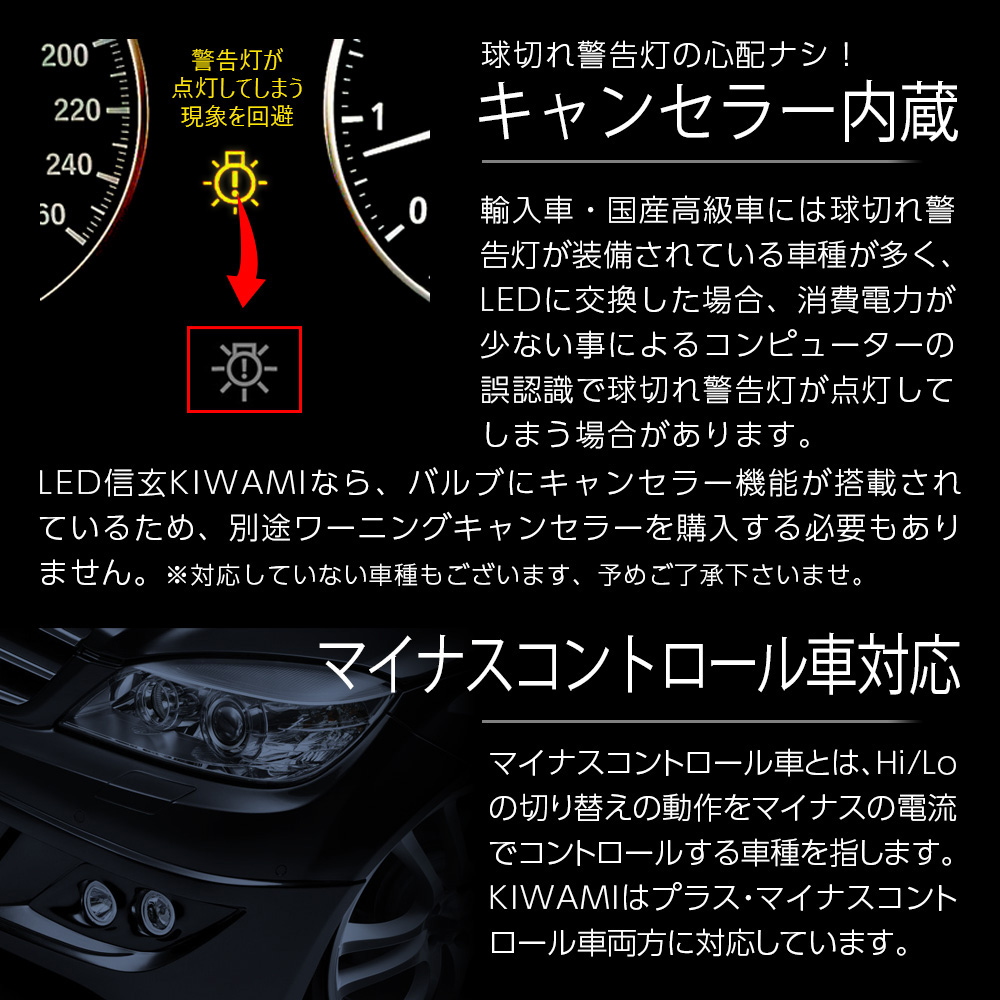 限定20%OFFcp 信玄 LED ヘッドライト フォグ キワミ H1 H3 H4 H7 H8 H9 H11 H16 HB3 HB4 HIR2 爆光 H4 35800cd キャンセラー内蔵 12V 24V 車検対応 関連画像5