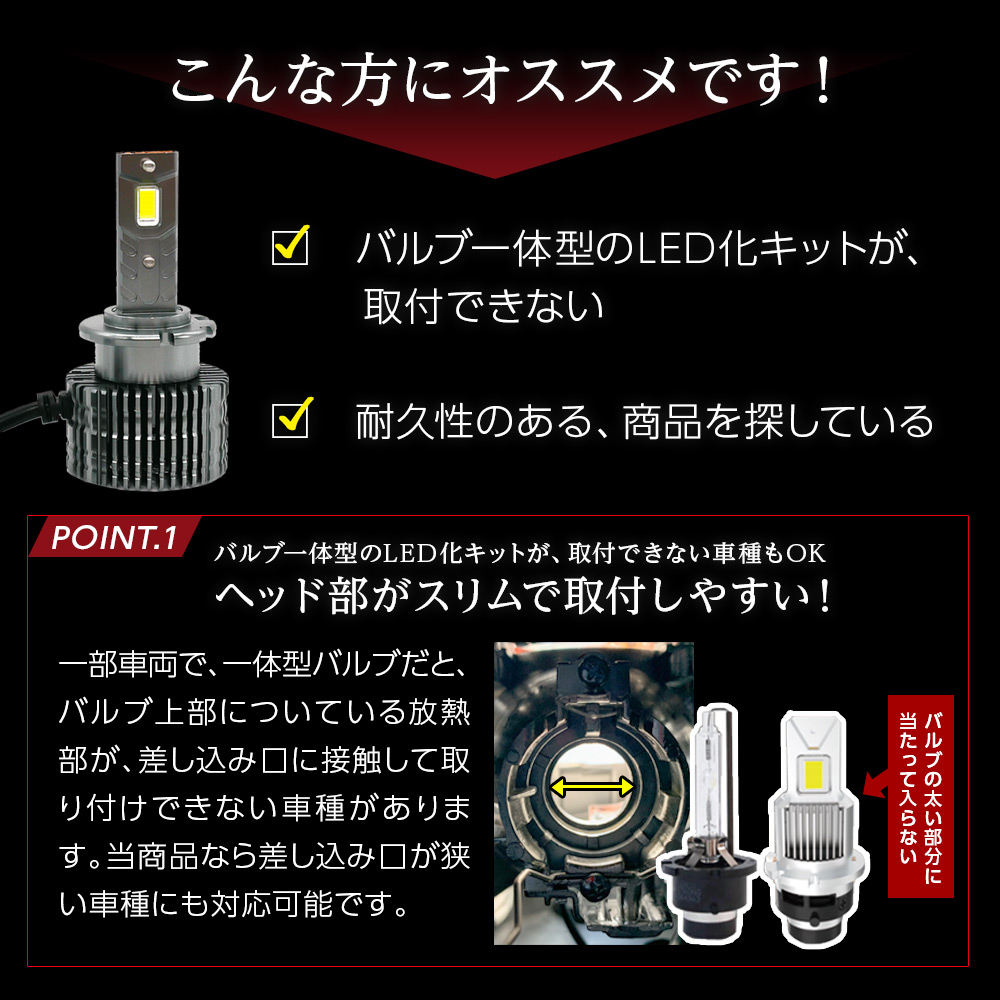 純正HID用 LEDヘッドライト D2S D2R D4S D4R 信玄 鬼灯 ほおずき 車検対応 9,000ルーメン 6,000K ホワイト コンバーターレス キャンセラー内蔵 | 信玄 | 04