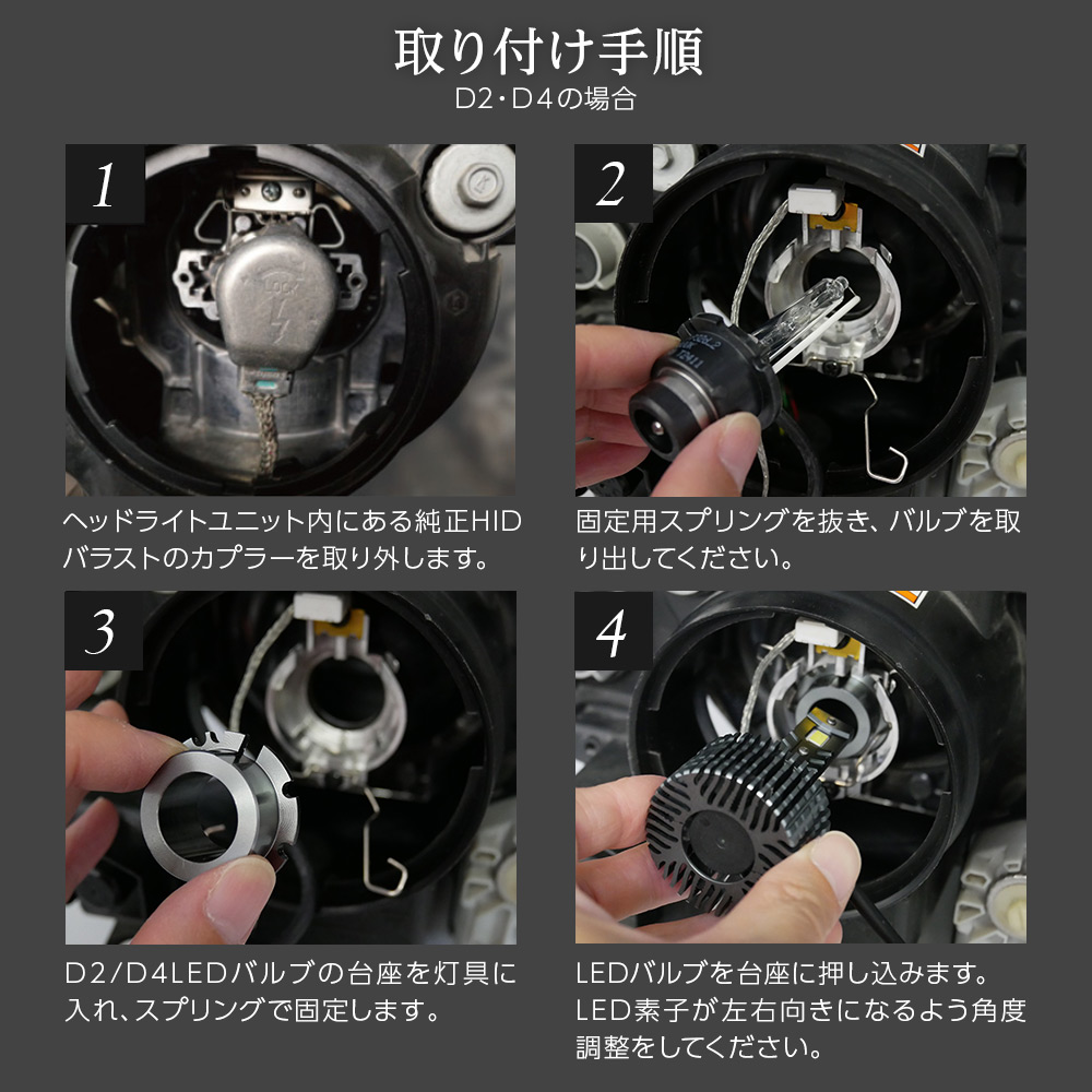 純正HID用 LEDヘッドライト D2S D2R D4S D4R 信玄 鬼灯 ほおずき 車検対応 9,000ルーメン 6,000K ホワイト コンバーターレス キャンセラー内蔵 | 信玄 | 12