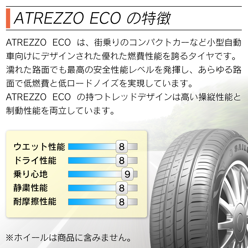 SAILUN サイルン ATREZZO ECO 165/60R15 95H サマータイヤ 夏 タイヤ 4本セット 法人様限定｜l-c｜02