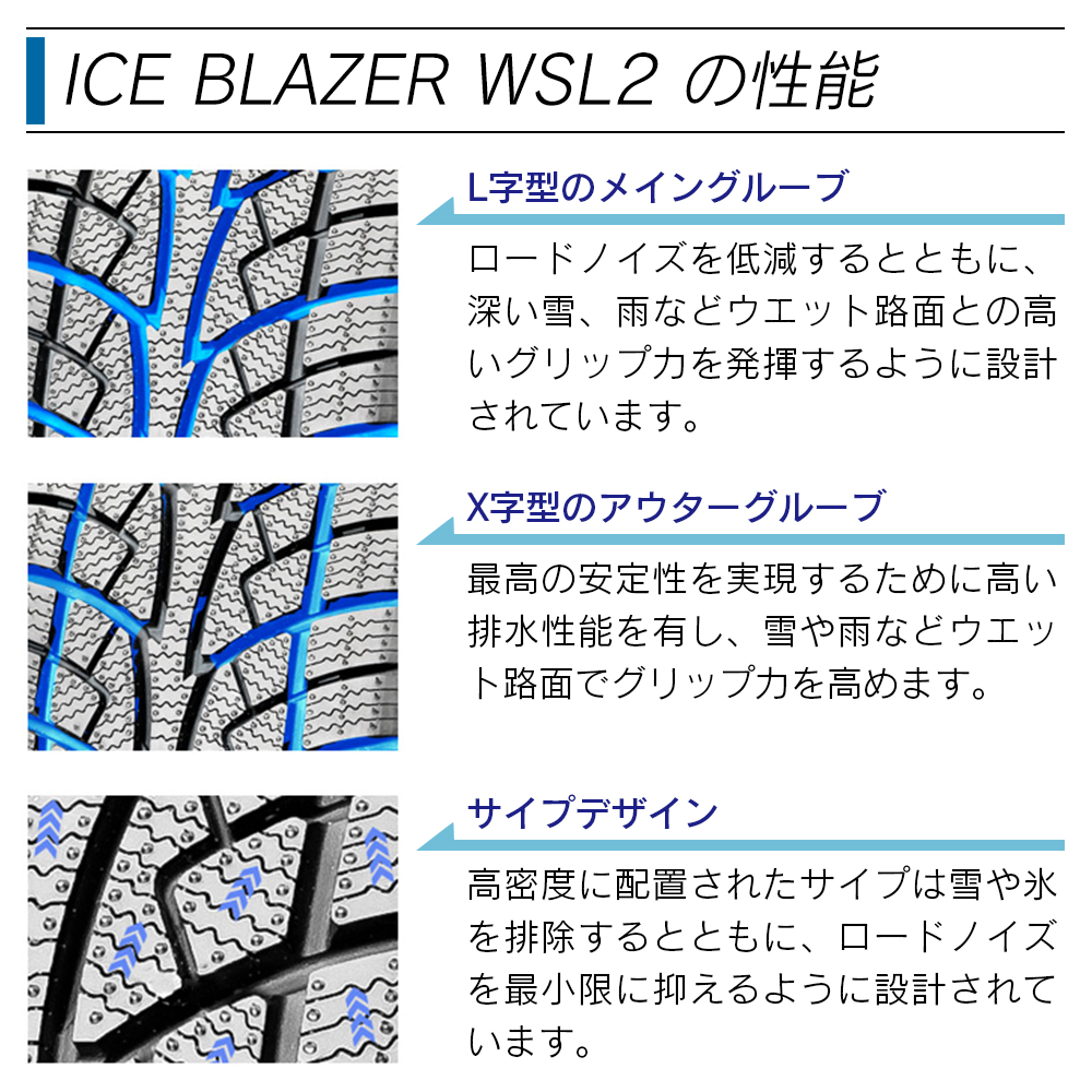 SAILUN サイルン ICE BLAZER WSL2 185/70R14 スタッドレス 冬 タイヤ 4本セット 法人様限定｜l-c｜03