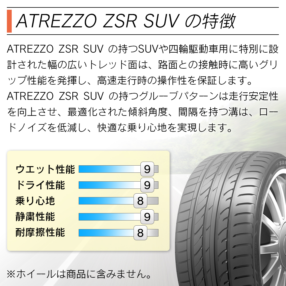 SAILUN サイルン ATREZZO ZSR SUV 225/45R19  サマータイヤ 夏 タイヤ 4本セット 法人様限定｜l-c｜02