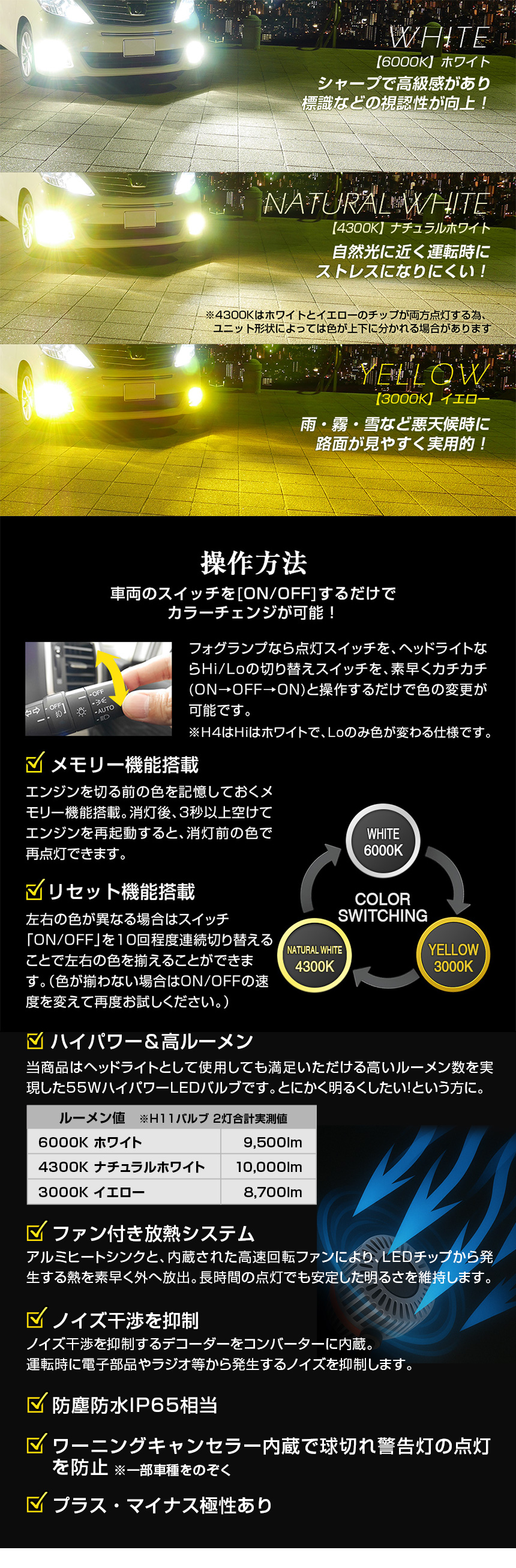 3色切替カラーチェンジ