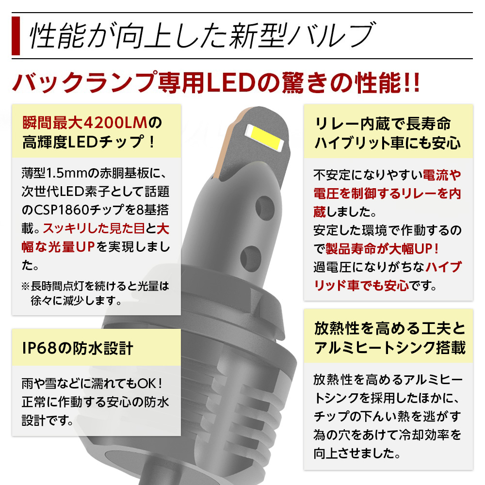 信玄 限定5%OFFcp 爆光 LED T20 バックランプ専用 暗くて見えない不安