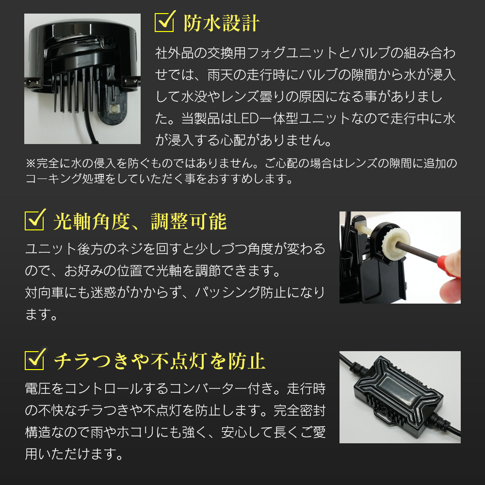 信玄 マツダ車 汎用品 LED フォグランプ ユニット 一体型 交換 3