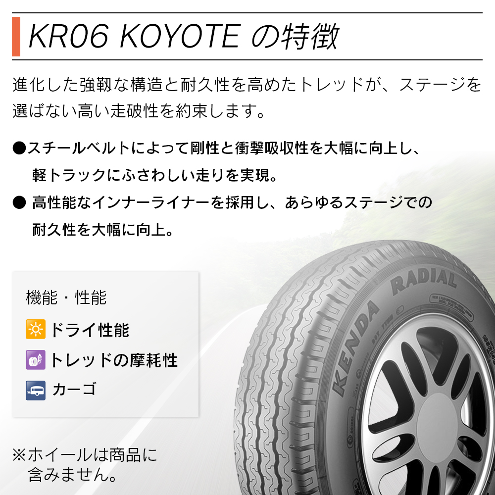 KENDA ケンダ KR06 KOYOTE バン(軽トラック専用) 155R12 8PR サマータイヤ 夏 タイヤ 2本セット 法人様限定｜l-c2｜02