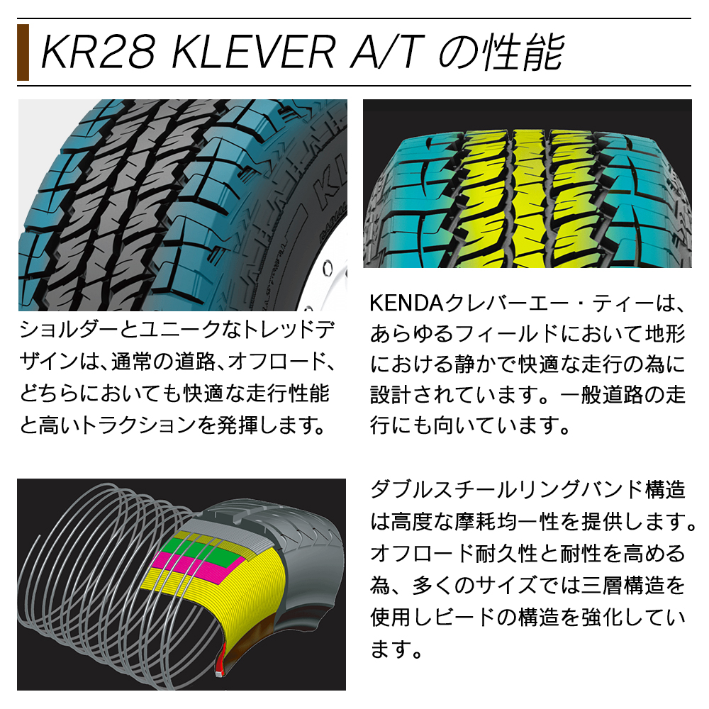 KENDA ケンダ KR28 KLEVER A/T LT225/75R16 115/112Q ホワイトレター