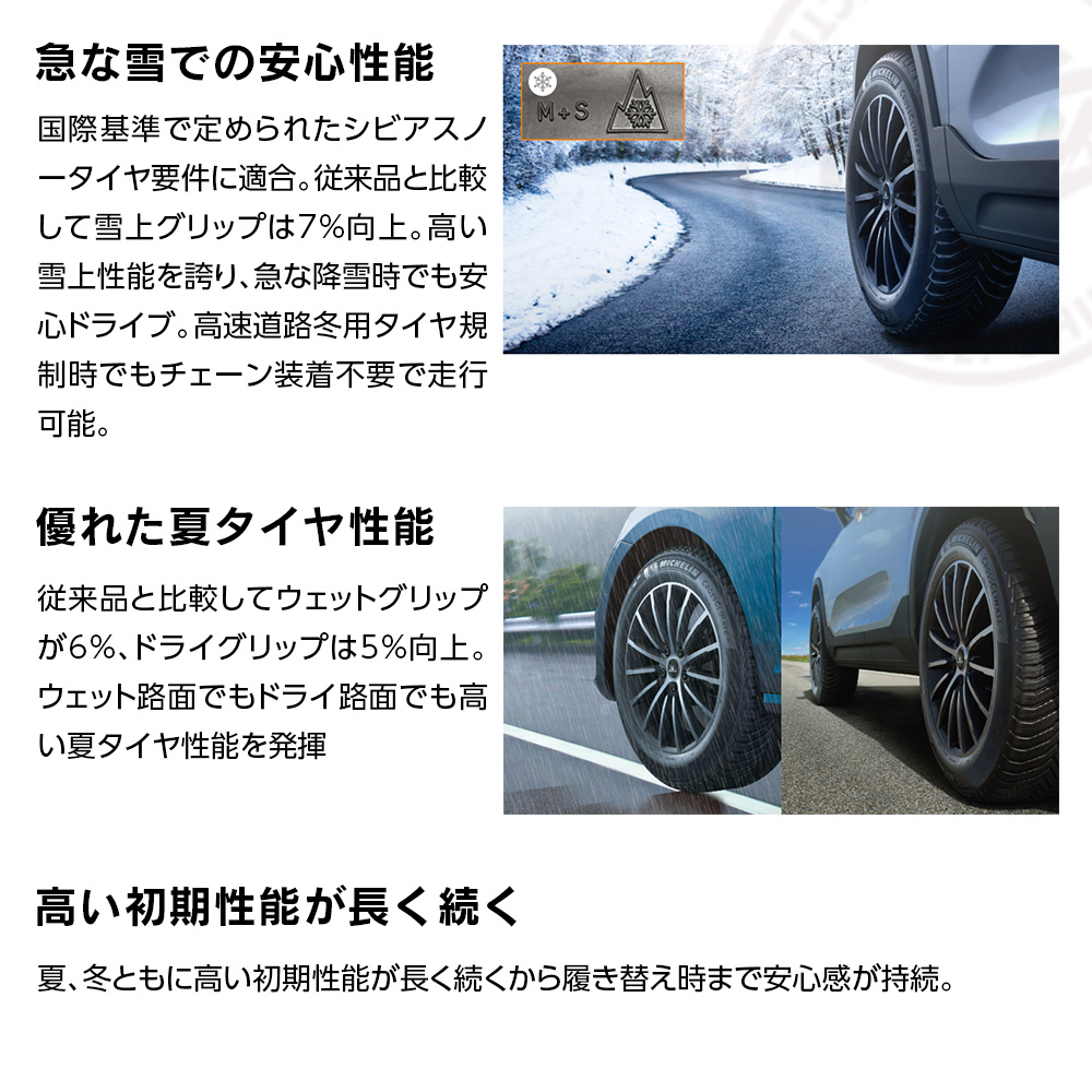 MICHELIN ミシュラン CROSSCLIMATE 2 クロスクライメート2 215/50R17 95 W 乗用車 荷重能力強化タイプ(XL) オールシーズン タイヤ 4本セット 法人様専用 | CROSSCLIMATE | 01