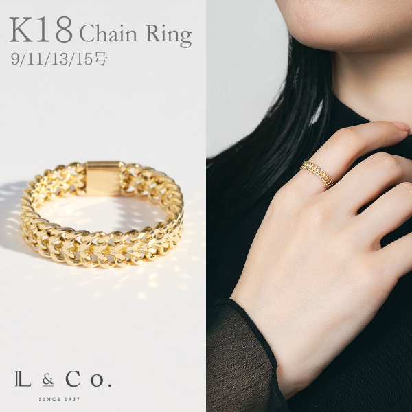 Jewel closet by L&Co. K18 18金 リング ビスマルク チェーンリング 大