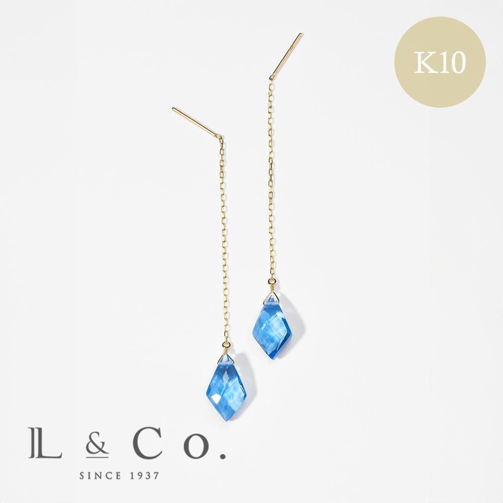 Jewel closet by L&Co. ピアス K10 ブルークォーツ アメリカン 揺れる 