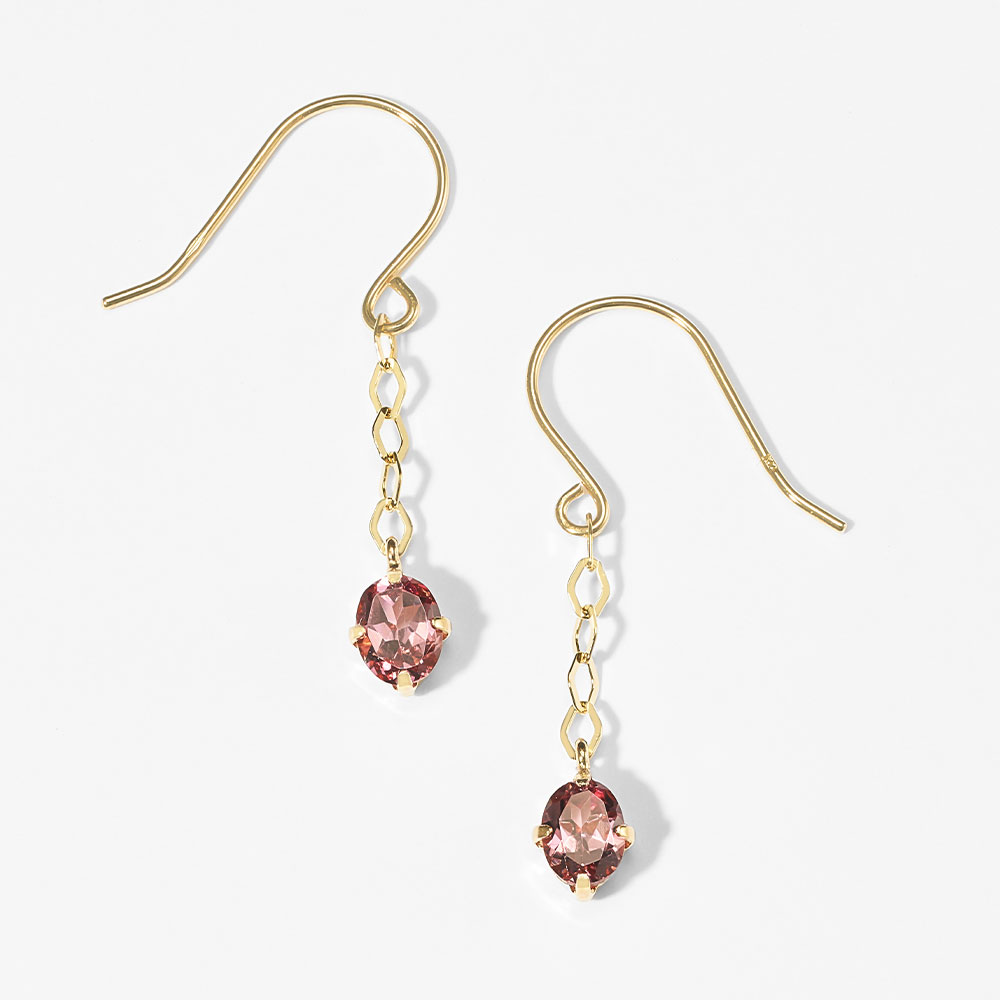 Jewel closet by L&Co. ピアス K10 マラヤガーネット フック 揺れる 10 