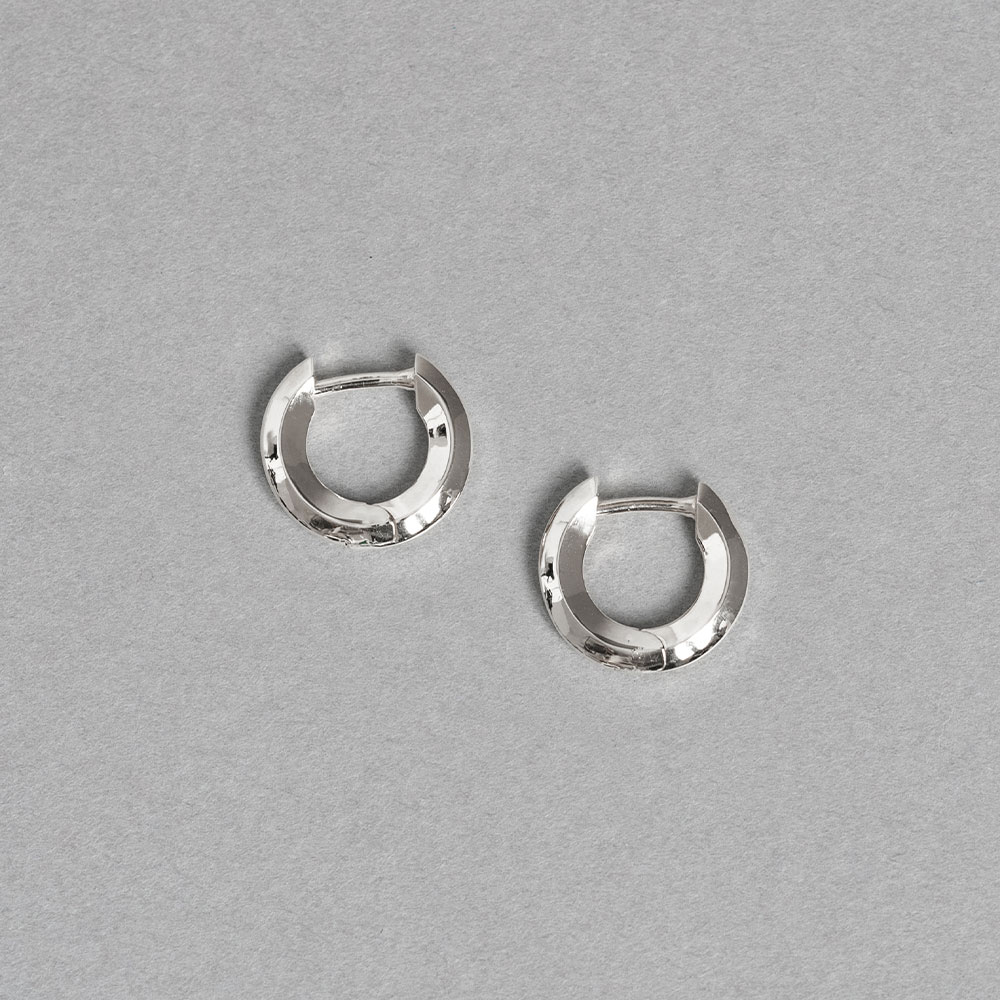 ピアス メンズ レディース ユニセックス フープ 両耳 つけっぱなし シルバー SV925 シンプル ホワイト イエロー 普段使い おそろい L&Co.の画像