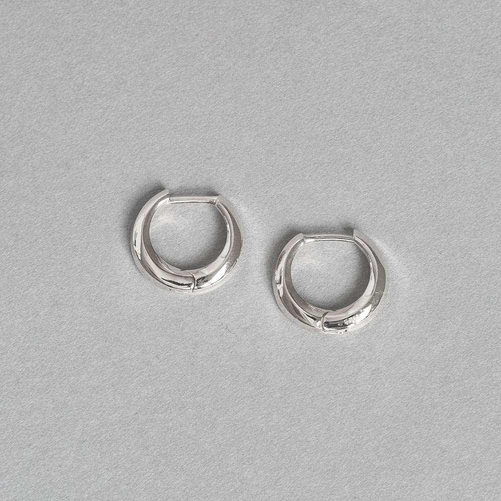 ピアス メンズ レディース ユニセックス フープ 両耳 シルバー SV925 シンプル ホワイト イエロー 普段使い おそろい L&Co. エルアンドコーの画像
