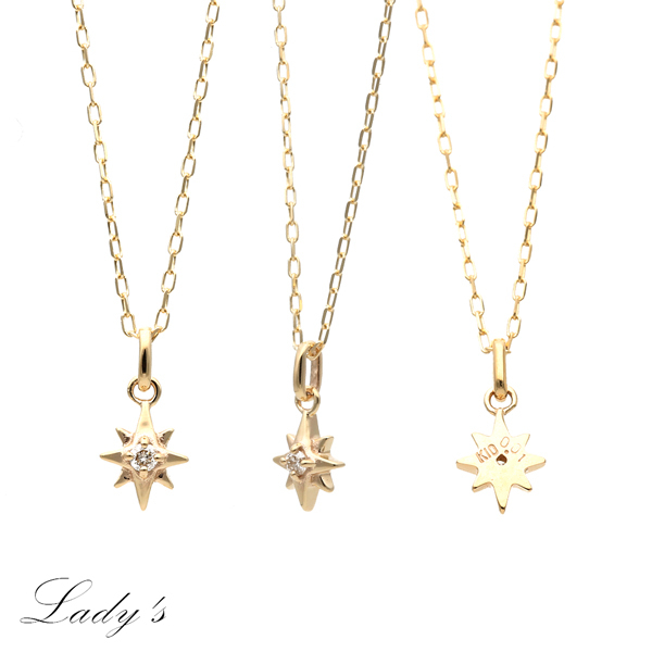 金色の星のコンパスデザインのリングとネックレスセット Jewel closet by L&Co. ペアネックレス カップル プレゼント 20代 30代