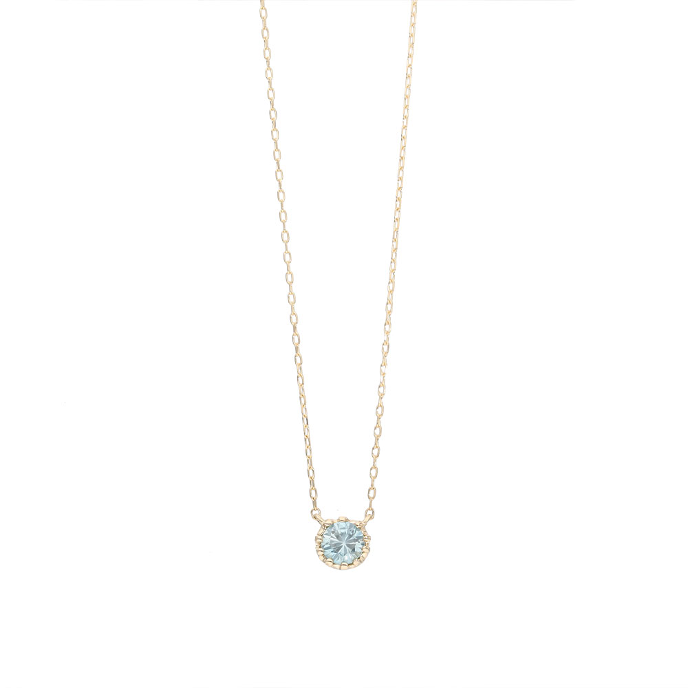 Jewel closet by L&Co. ネックレス K10 ジルコン ブルー カラー 