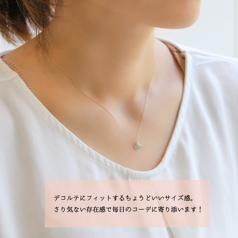 L&Co. K10 ストーン イエローゴールド ネックレス ローズクォーツ-