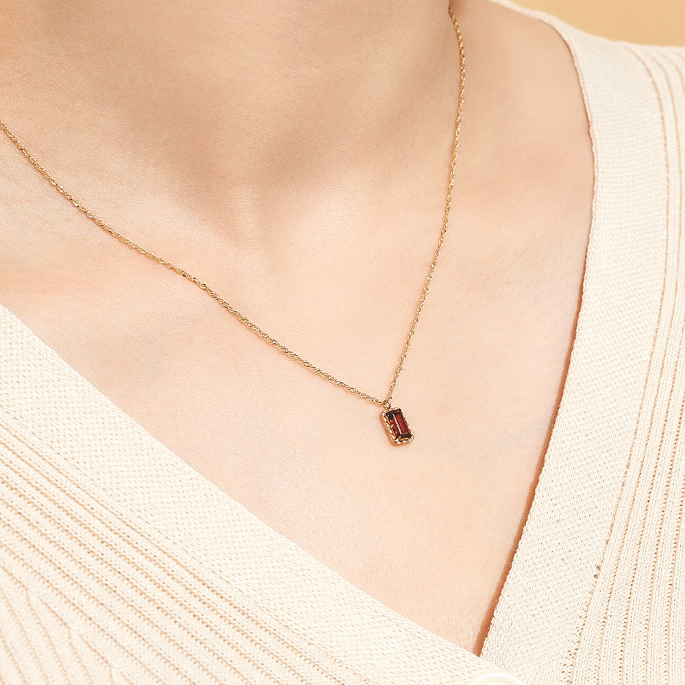 Jewel closet by L&Co. ネックレス K10 イエローゴールド ガーネット
