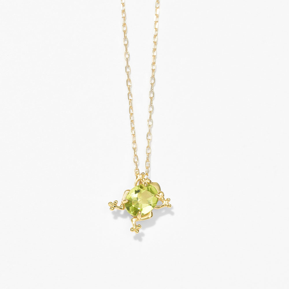 ete k10 ネックレス　カラーストーン ペリドット ？ Jewel closet by L&Co. ネックレス K10 カエル ペリドット
