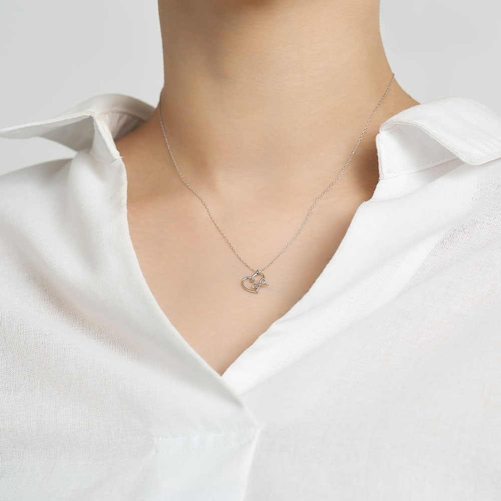 Jewel closet by L&Co. ネックレス K10 ホワイトゴールド 地金 ハート 