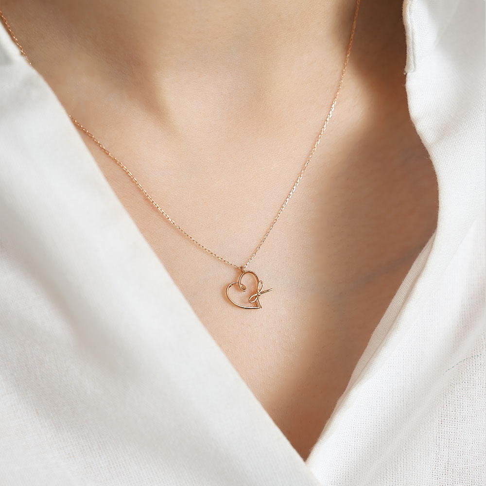 Jewel closet by L&Co. ネックレス K10 ピンクゴールド 地金 ハート 
