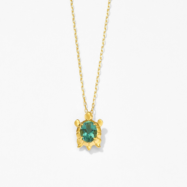 Jewel closet by L&Co. ネックレス K10 カメ カラーストーン 10金