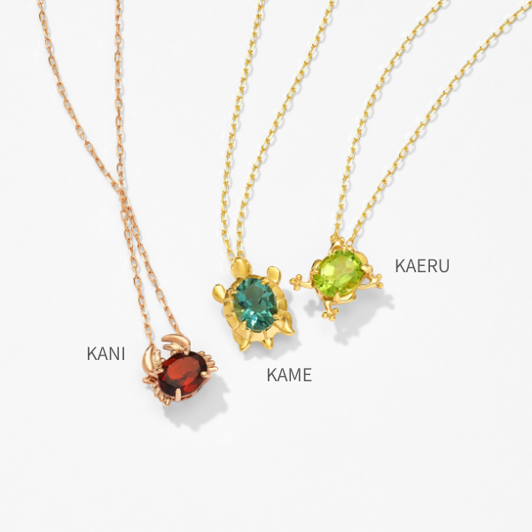 Jewel closet by L&Co. ネックレス K10 カメ カラーストーン 10金