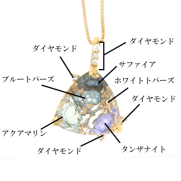 Jewel closet by L&Co. ネックレス レディース 18金 K18 ブルー 青水色