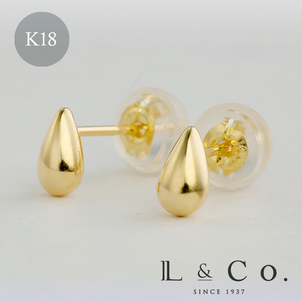 Jewel closet by L&Co. ピアス レディース メンズ K18 18金 丸玉
