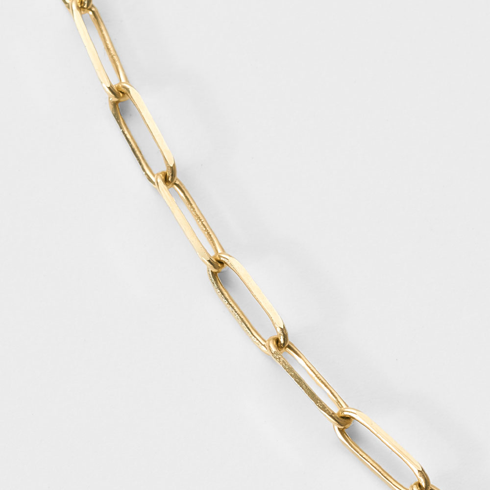 ネックレス K10 チェーン ペーパークリップチェーン 40cm 10金 イエローゴールド きらきら 重ねづけ L&Co.（エルアンドコー）の画像