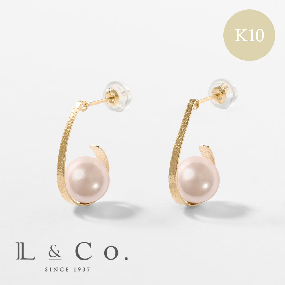 Jewel closet by L&Co. ピアス K10 イエローゴールド カラーシェル