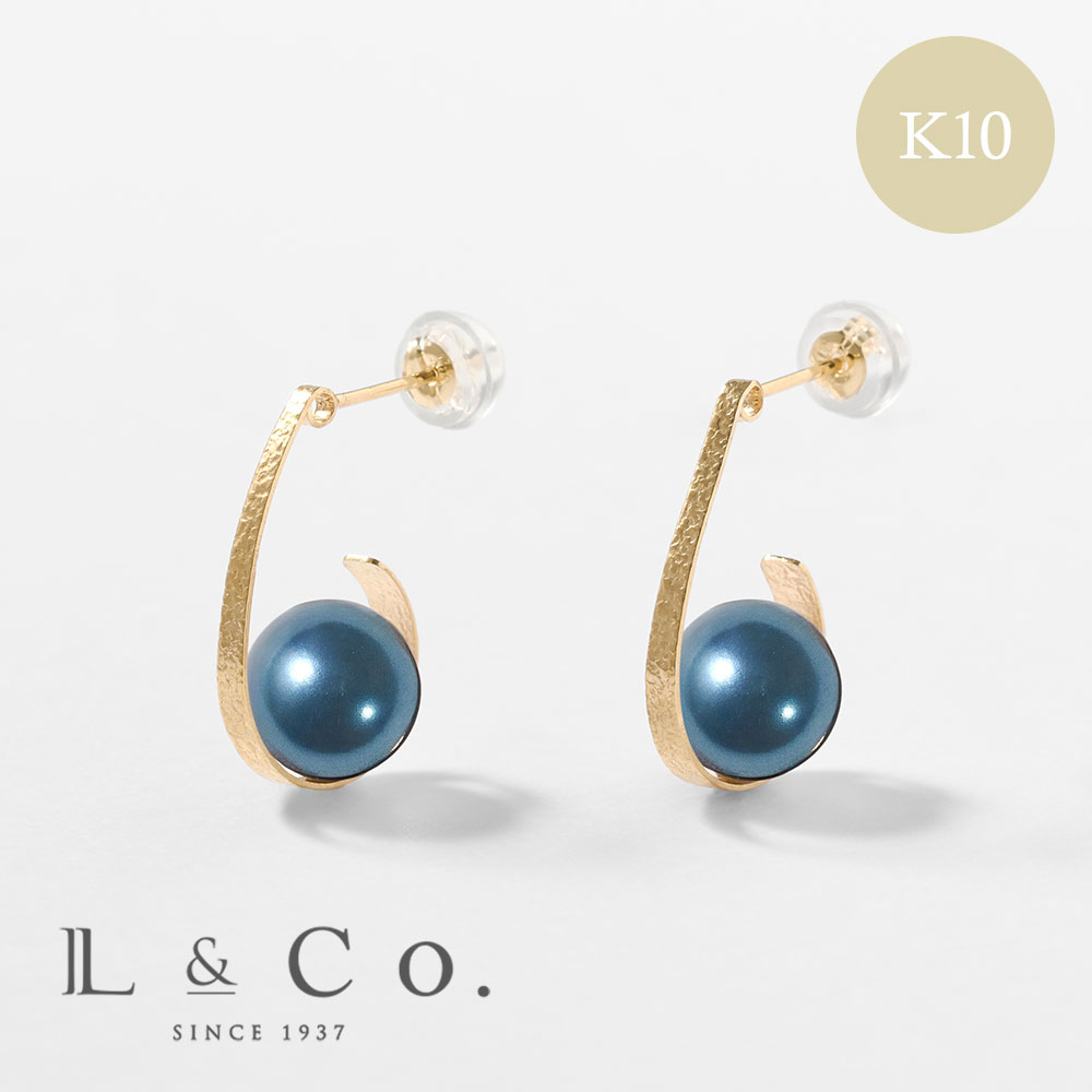 Jewel closet by L&Co. ピアス K10 イエローゴールド カラーシェル
