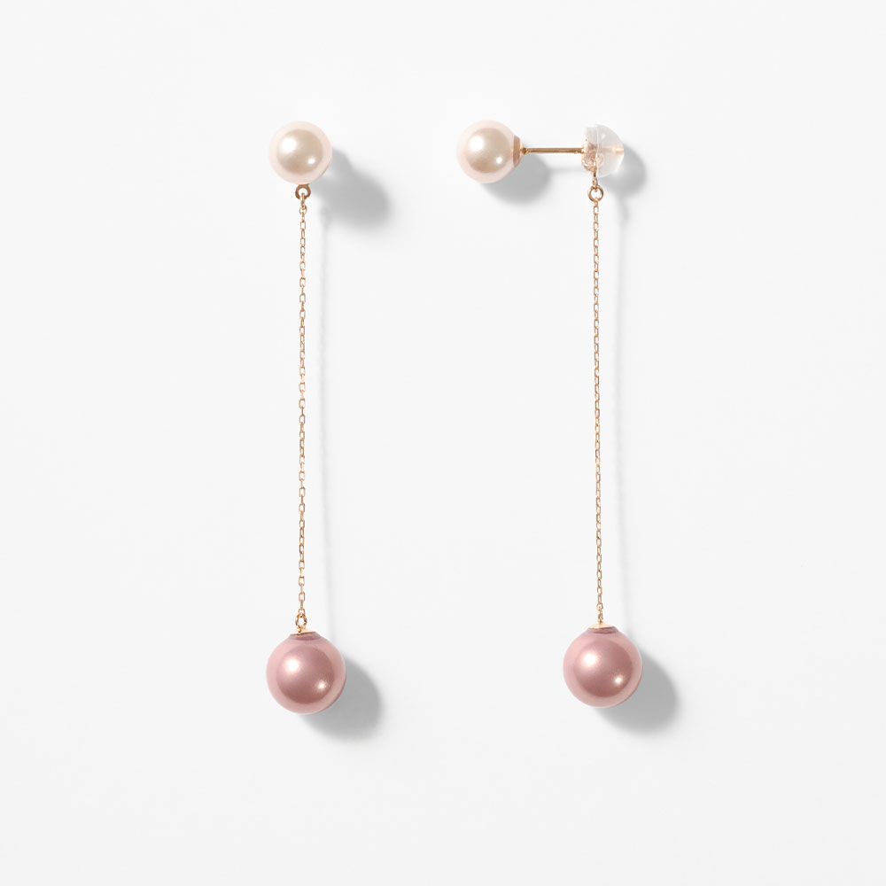 Jewel closet by L&Co. ピアス K10 ピンクゴールド カラーシェルパール 