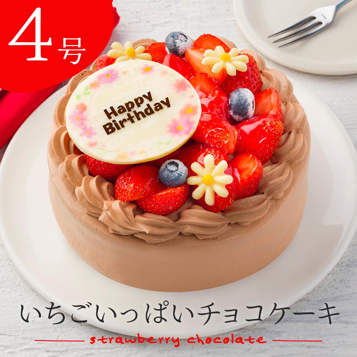 誕生日 チョコレートケーキ 6号 いちごいっぱいチョコケーキ 直径18cm