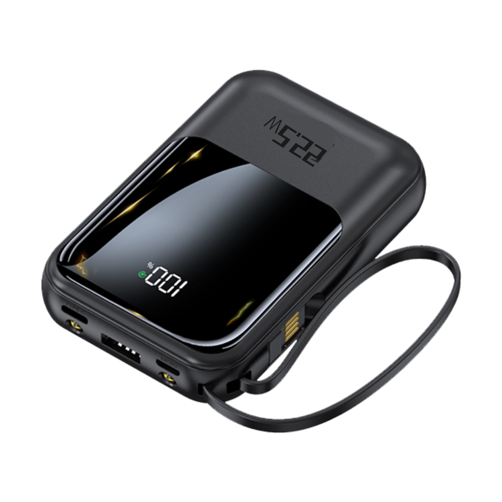 モバイルバッテリー 20000mAh モバイルバッテリー 【20000mAh大容量】 4台同時充電 ケーブル内蔵