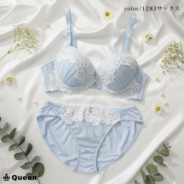 大きいサイズ ブラジャー ショーツセット レディース 下着 D85 D90 D95