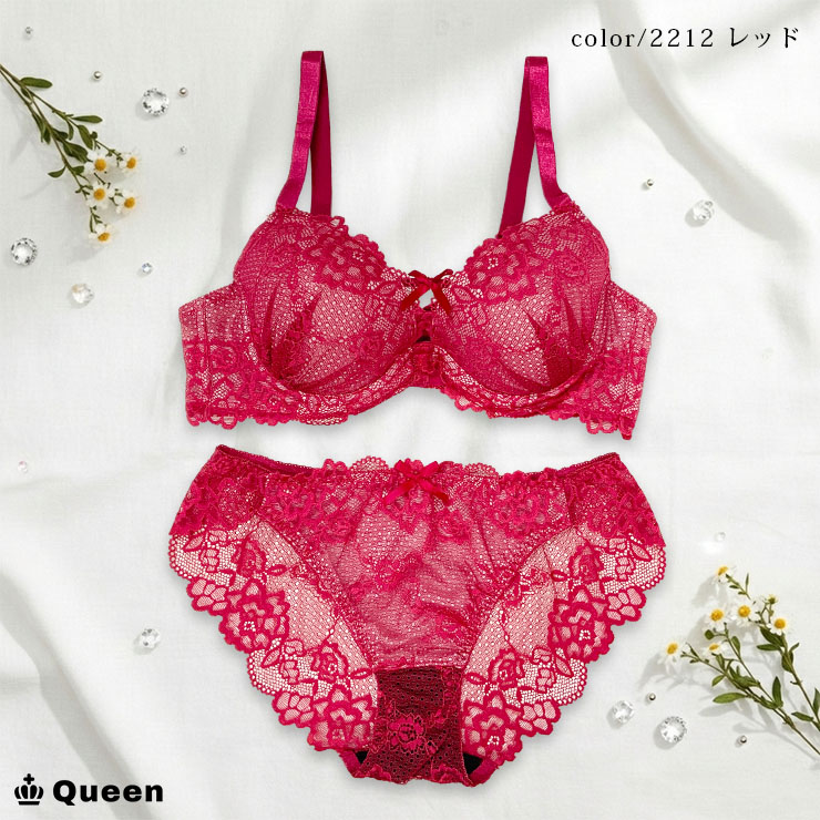ブラジャー 大きいサイズ レディース ショーツセット ブラショーツセット 脇高ブラ 下着 Eカップ E80 E85 E90 E95 E100 レースブラ ランジェリー 刺繍 |  | 09
