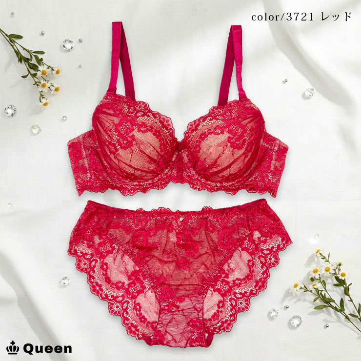 大きいサイズ ブラショーツセット レース モールドカップ 下着セット