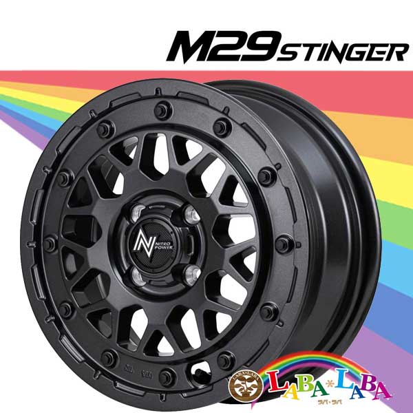 ホイール 14インチ 14×4.5J +45 PCD100 4穴 MID NITRO POWER M29 STINGER (1445 +45 100 4H) :zsubawitem1 midm29stingerbbk 1445 45 100 4h:ラバラバ