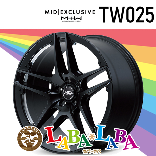 マルカサービス - 車輪 18in 18×7.0J +40 PCD114.3 5穴 MID MID EXCLUSIVE MTW 4本仕掛ける (1870 +40 114-5H) 車、バイク、自転車-アルミホイール-自動車