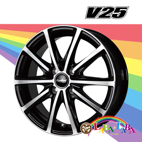 ホイール 15インチ 15×5.5J +50 PCD100 4穴 MID EURO SPEED V25 4本 