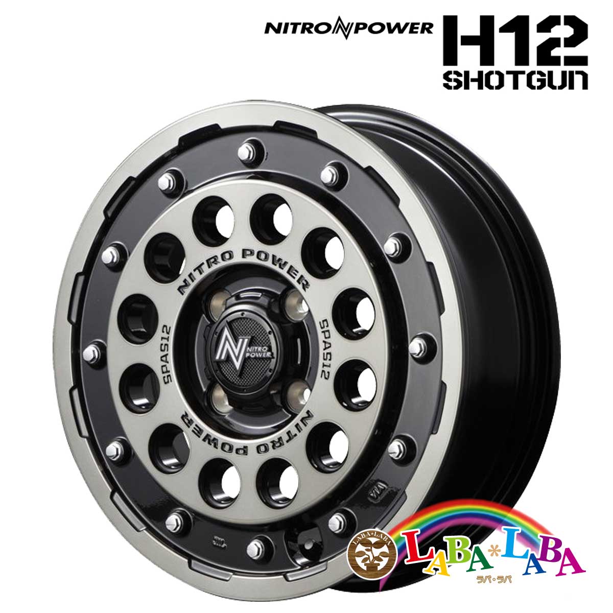 マルカサービス - 車輪 14in 14×5.5J +40 PCD100 4穴 MID NITRO POWER H12 SHOTGUN (1455 +40 100-4H) 車、バイク、自転車-アルミホイール