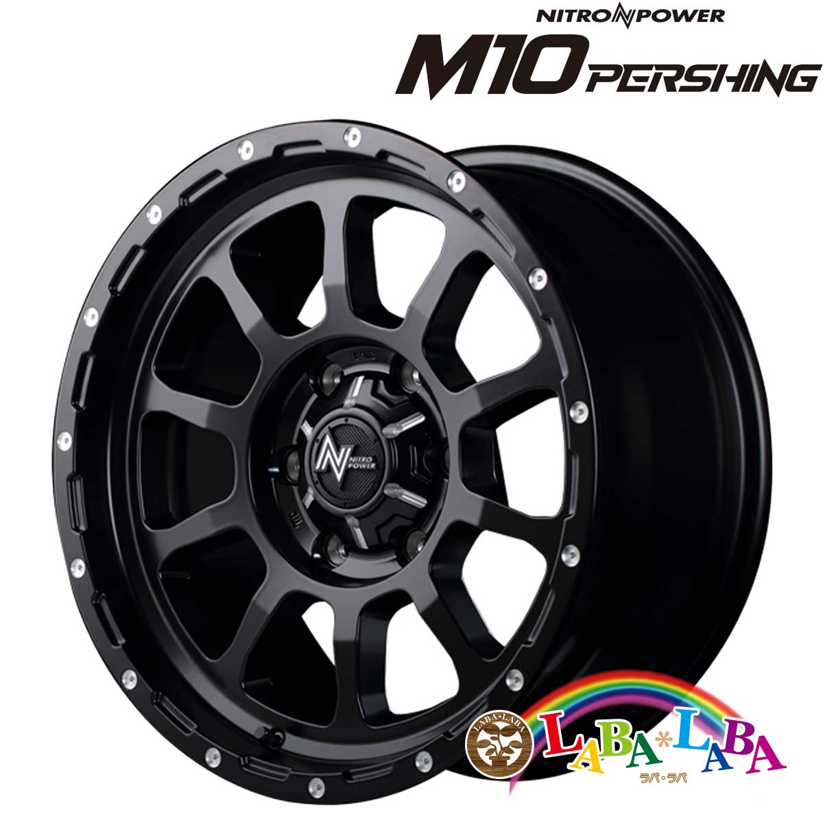 ホイール 17インチ 17×8.0J +20 PCD139 6穴 MID NITRO POWER M10 PERSHING 4本セット (1780 +20 139-6H)｜laba-laba