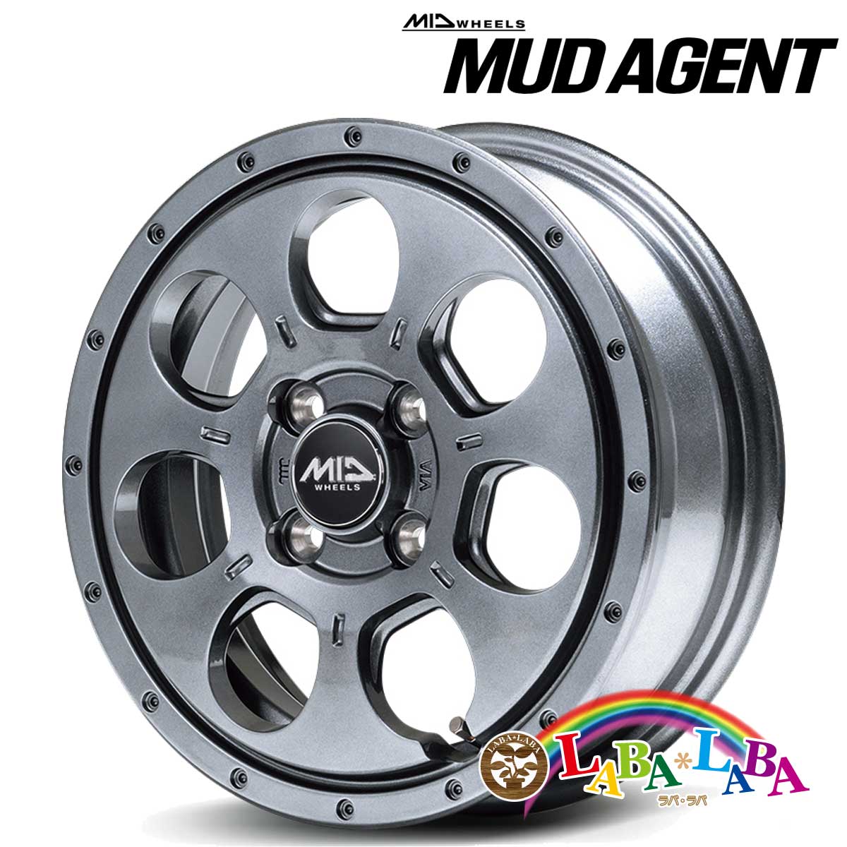 ホイール 12インチ 12×4.0J +40 PCD100 4穴 MID ROADMAX MUDAGENT 4本セット (1240 +40 100-4H)