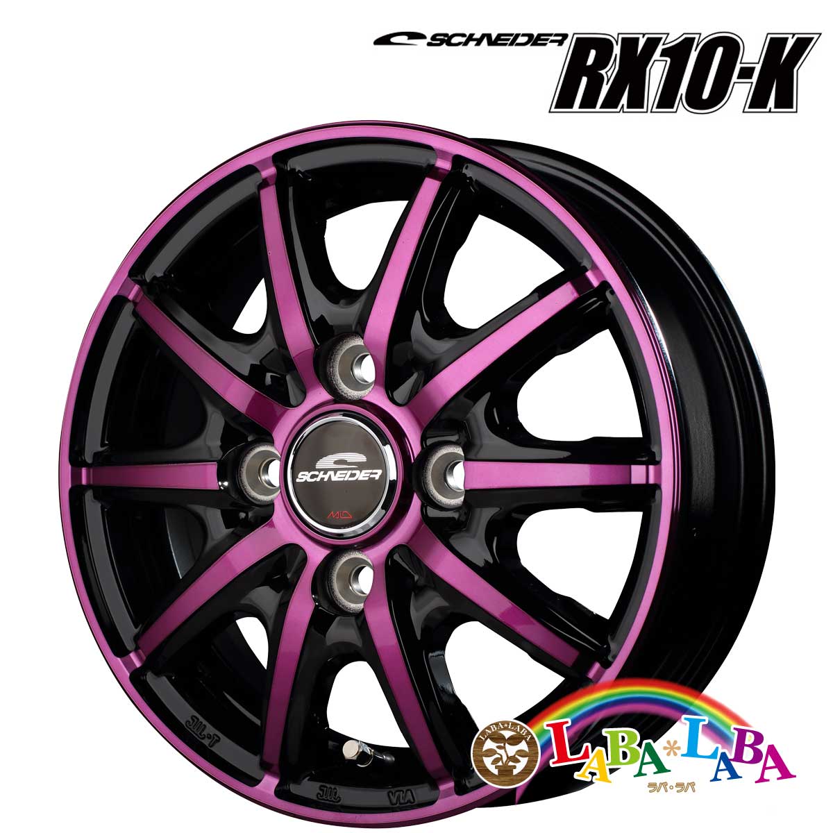 ホイール 12インチ 12×3.5J +42 PCD100 4穴 MID SCHNEIDER RX10-K 4本セット (1235 +42 100-4H)