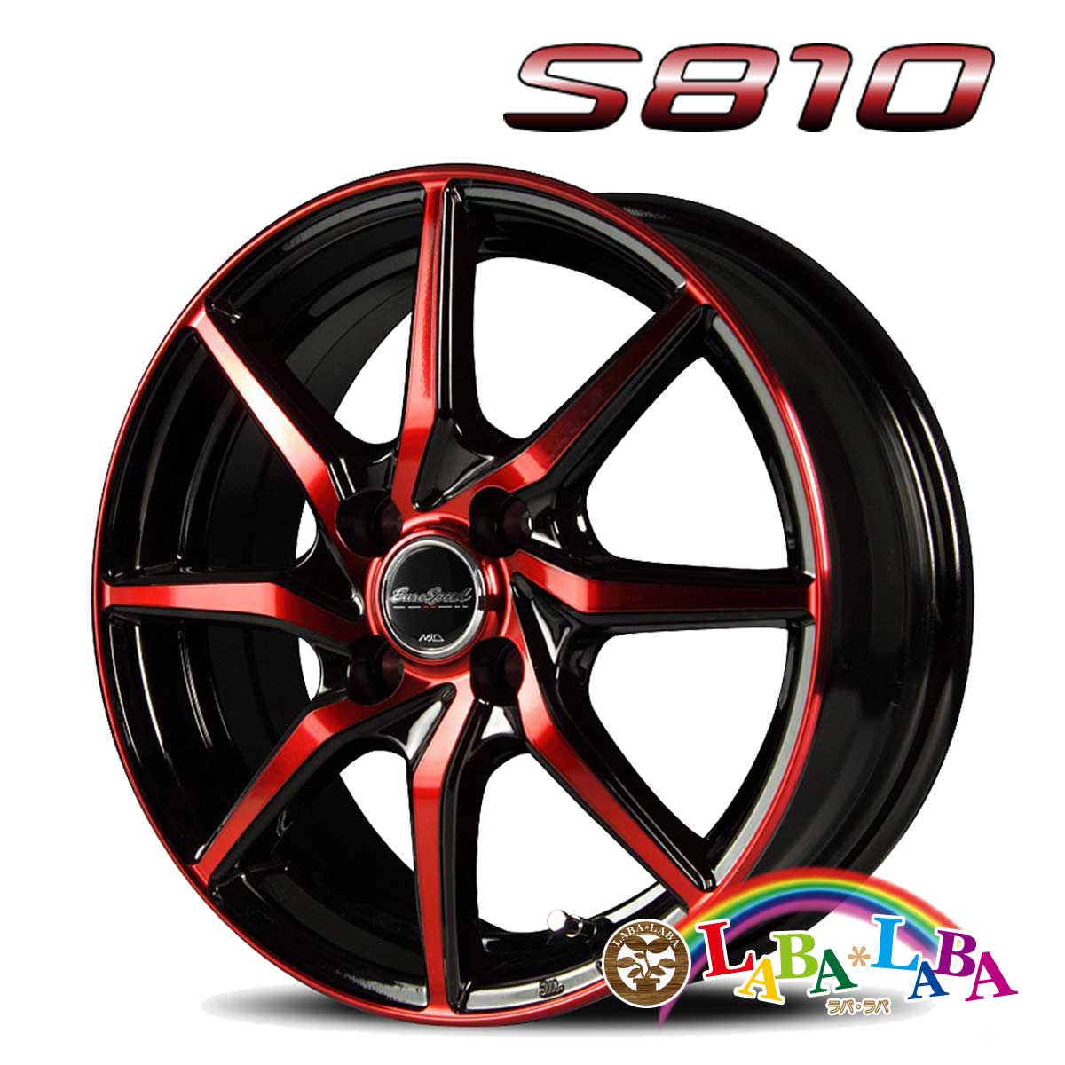 ホイール 14インチ 14×4.5J +45 PCD100 4穴 MID EURO SPEED S810 (1445 +45 100-4H)｜laba-laba