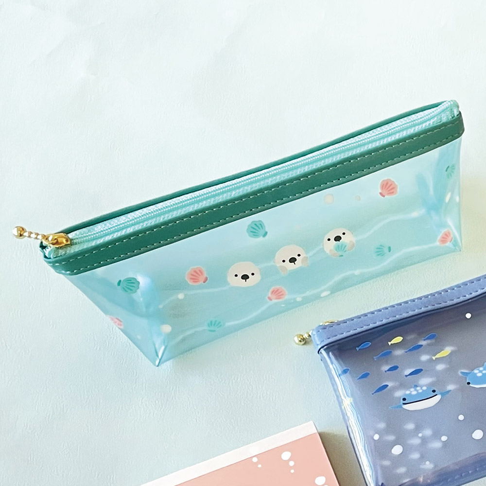 トリオ水族館／ペンポーチ 透明ポーチ 小物入れ 収納 筆箱 ペンケース