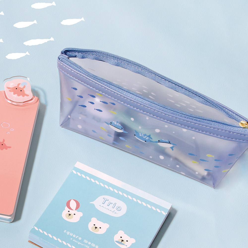 トリオ水族館／ペンポーチ 透明ポーチ 小物入れ 収納 筆箱 ペンケース
