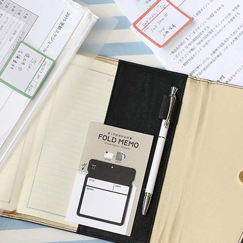 折って仕分ける付箋 フォールドメモ全6色 付箋 インデックス 仕分け
