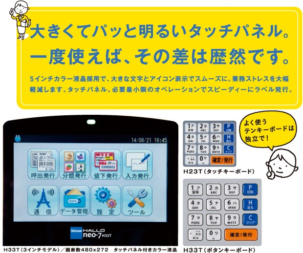 新盛インダストリーズ製 2インチ ラベルプリンタ HALLO neo-7 剥離/有線LANモデル H23T-H（neo7 H23TH）[識別コード：10141]  : h23t-h : ラベル.e-STORE - 通販 - Yahoo!ショッピング