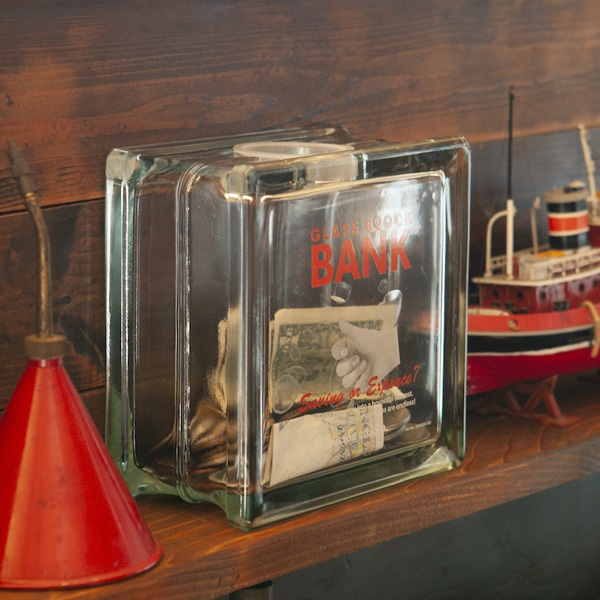 DULTON（ダルトン） ガラス ブロック バンク スクエア H20-0192SQ 貯金